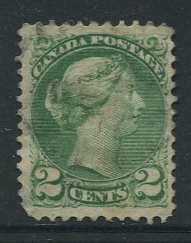 Canada -Scott 36 - Queen Victoria -1872 - Used - Single 2c Stamp