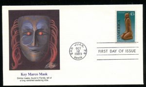 US C121 45c Air Mail Pre-Columbian America UA Fleetwood cachet FDC