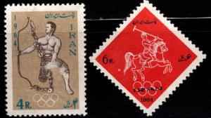 IRAN Scott 1303-1304 MNH** 1964 Tokyo Olympic stamp set CV $8