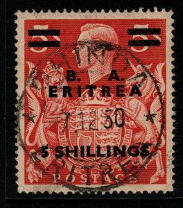 B.O.I.C.-ERITREA SGE24 1950 5/= on 5/= RED FINE USED