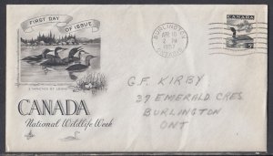 Canada Scott 369 Art Craft FDC - Loon