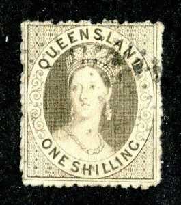 1863 Queensland Sc.# 17 used cv $22.50  (187 BCXX )