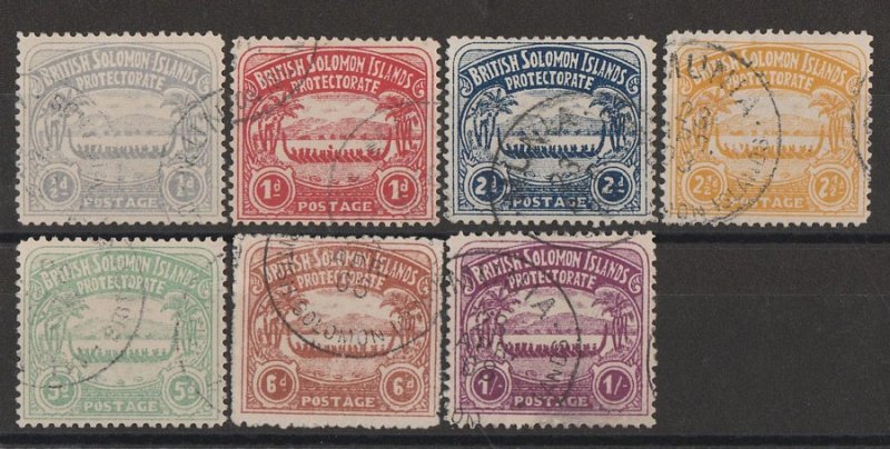 SOLOMON ISLANDS 1907 Large Canoe set ½d to 1/- all early forgeries.