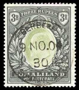 Somaliland 1904 KEVII 3r green & black VFU. SG 43. Sc 38.