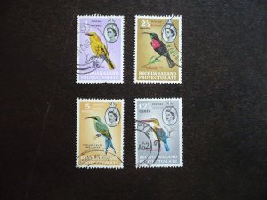 Stamps - Bechuanaland - Scott# 180,182,184,187 - Used Part Set of 4 Stamps