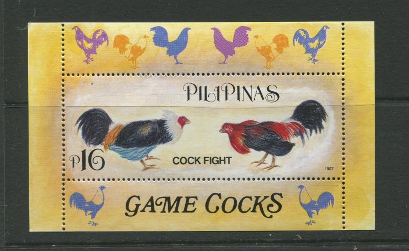 STAMP STATION PERTH Philippines #2512 Cocks Fight Souvenir Sheet MNH CV$4.00