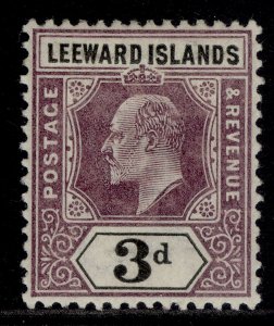 LEEWARD ISLANDS EDVII SG24, 3d dull purple & black, M MINT. Cat £11.