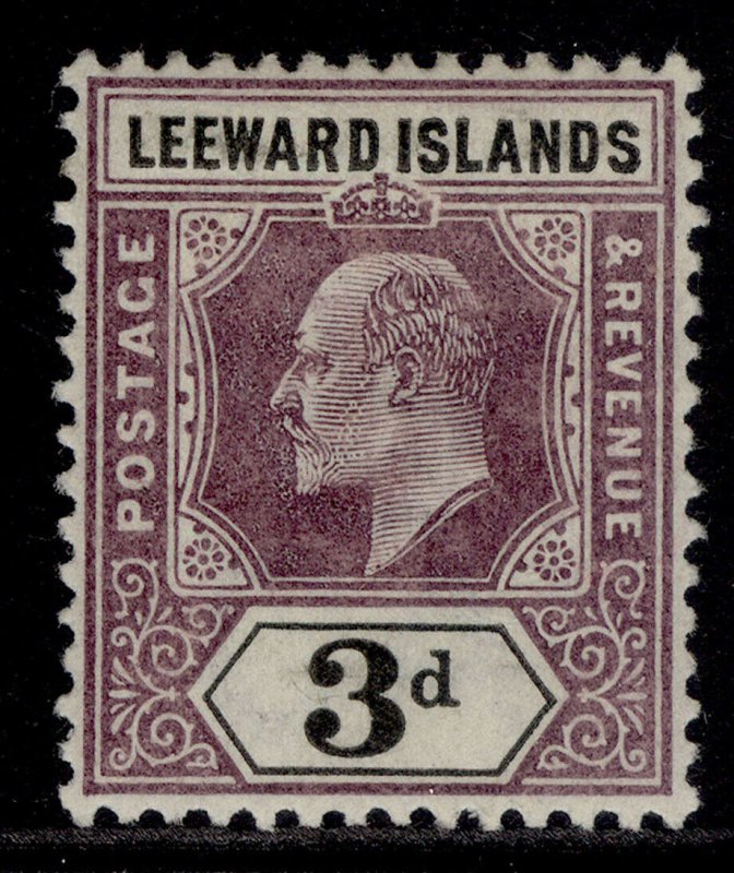 LEEWARD ISLANDS EDVII SG24, 3d dull purple & black, M MINT. Cat £11.