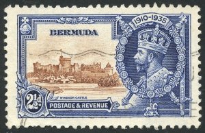 Bermuda Scott 102 UF-VFH - 1935 Silver Jubilee - SCV $2.50