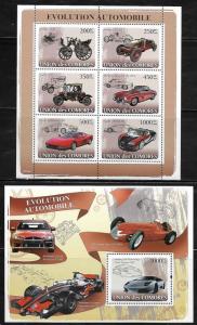 Comoro Islands 1005-6 Automobiles Mint NH