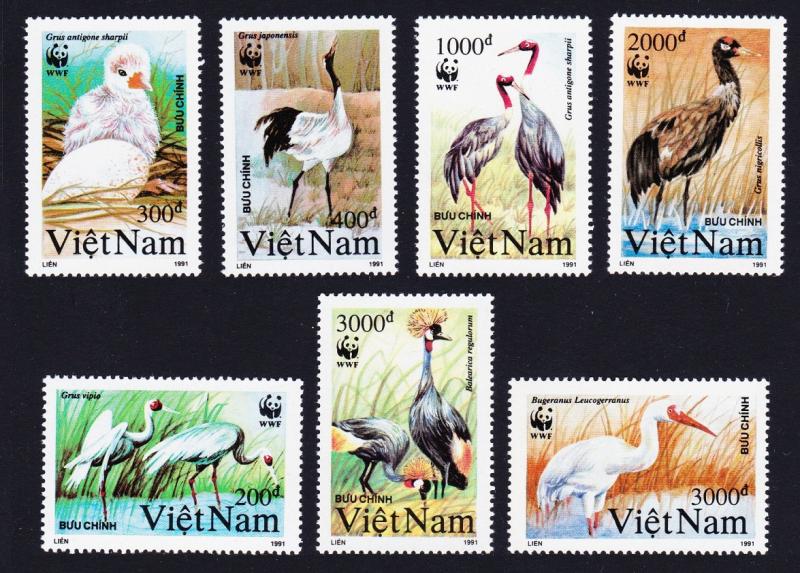 Vietnam Birds WWF Cranes 7v SG#1557-1563 SC#2243-2249 MI#2302-23080B