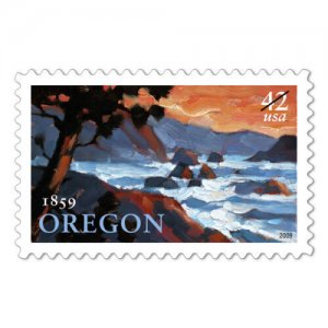 2009 42c Oregon Statehood, 150th Anniversary Scott 4376 Mint F/VF NH