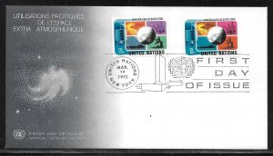 United Nations NY 256-257 Peaceful Uses Space Geneva Cachet FDC First Day Cover