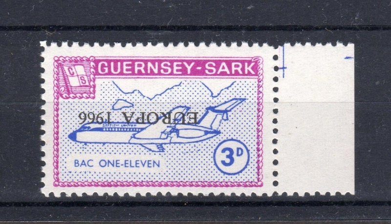 GUERNSEY-SARK 3d EUROPA 1966 UNMOUNTED MINT WITH OVERPRINT INVERTED