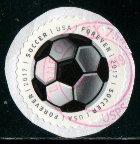 5205 US (49c) Soccer Ball SA, used on paper