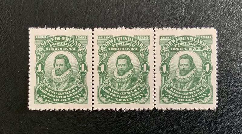 NEWFOUNDLAND SC#87b SUPERB MNH OG STRIP OF 3