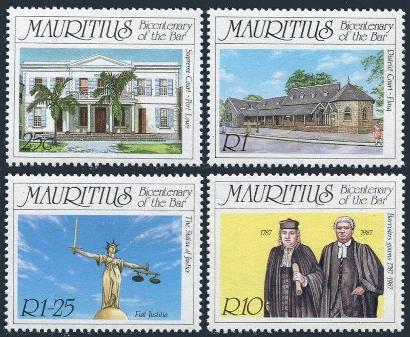 Mauritius 647-650, MNH. Michel 643-646. The Bar bicentennial, 1987. Justice.