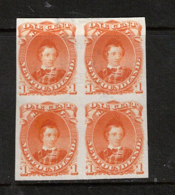 Newfoundland #32ATCiii Very Fine Proof Block In Orange On India Paper