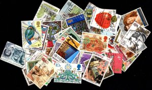 Great Britain 50 used stamps all off paper all different packed in 2010 Kiloware