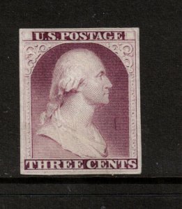 USA #11-E4b Very Fine Die Essay In Red Violet On India Paper 20mm x 22mm