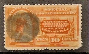 US E 3 Used 1893 10c org Special Delivery CV $55.00