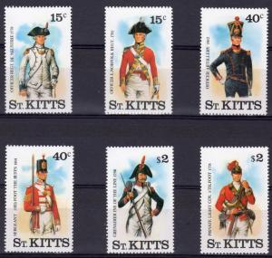 St.Kitts 1987 Sc# 198/203 British and French Uniforms Set (6) MNH