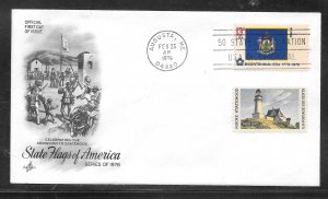 Just Fun Cover #1655 FDC ME. State Flag Artcraft Cachet. (A1485)