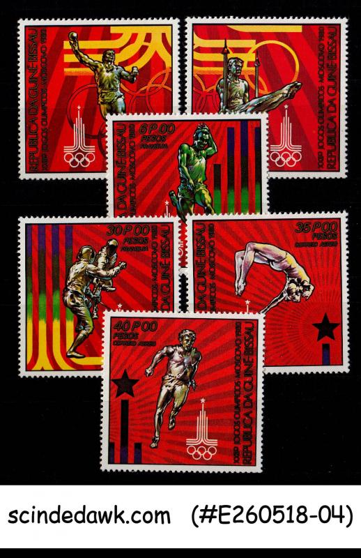 GUINEA BISSAU - 1980 22nd OLYMPIC GAMES MOSCOW 6V MINT NH