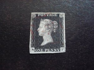 Stamps - Great Britain - Scott# 1 - Used Imperf  - NF