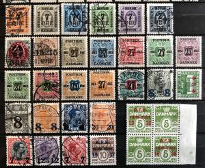 Denmark: Lot Older Overprints Mint/Used