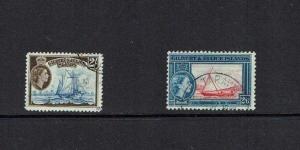 Gilbert & Ellice Islands, !956, definitives 2/- and 2/6, VF used