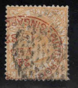 Straits Settlements Scott 13 Used  1867 Queen Victoria CC wmk