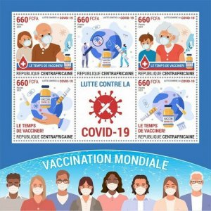 2021/03- CENTRAL AFRICAN REP - SARS COV 2 VACCINATION       5V    MNH **