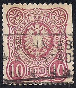 Germany #31 10 PF Imperial Eagle,Rose, Stamp used VF