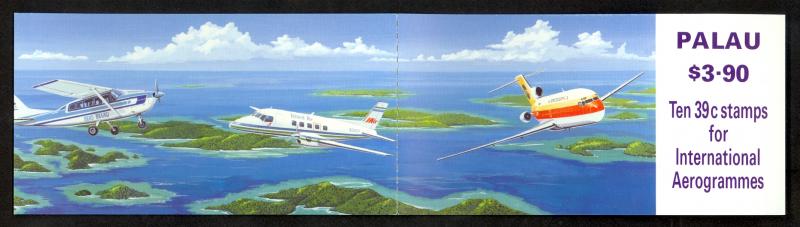 PALAU 1989 $3.90 AIRCRAFT BOOKLET Sc C19a MNH