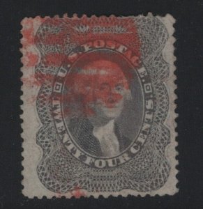 37 F-VF used neat Red Grid cancel with nice color cv $ 465 ! see pic !