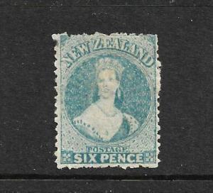 NEW ZEALAND 1871-72  6d  BLUE   FFQ  MLH   P12 1/2 CP A5K   SG 136 CHALON