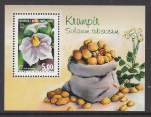 Bosnia & Herzegovina Croatian Admin 201 Flower Souvenir Sheet MNH VF