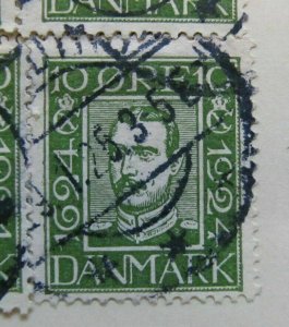 A6P22#63 Denmark 1924 Anniv Danish Postal Service 10th Used-