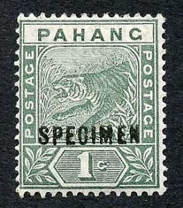 Pahang SG11 1c Green opt Specimen Type D12a (unrecorded) M/M