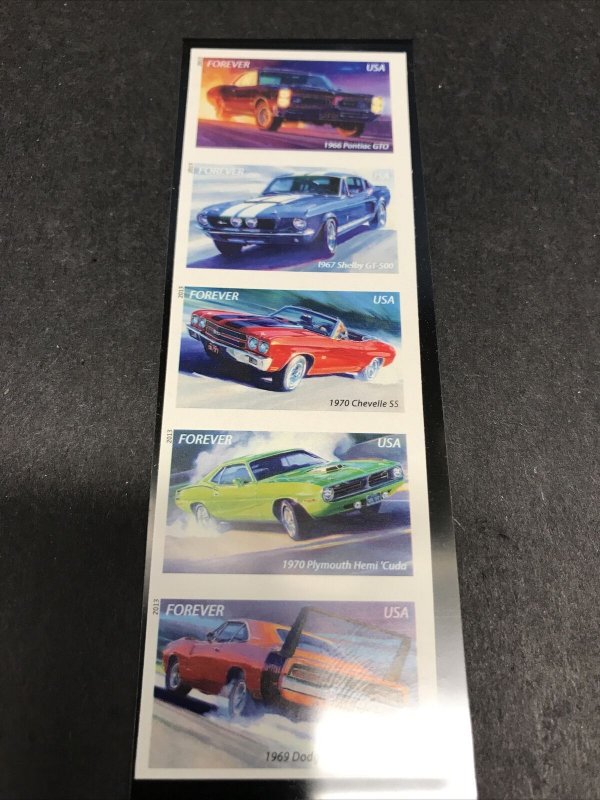 Scott# 4747b - The 2013 Muscle Cars, Imperforate Vertical Strip of 5 MNH