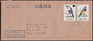 COOK IS 1985 OHMS overprints on cover to New Zealand.......................B1088