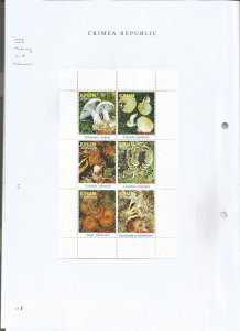 CRIMEA REPUBLIC - 1998 - Mushrooms - Perf 6v Sheet -M Light Hinged-Local/Private