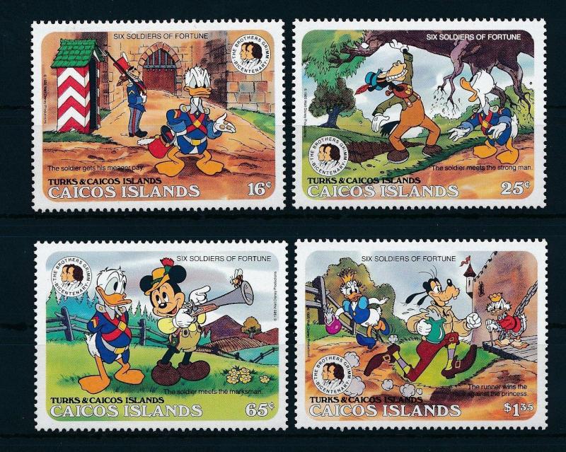 [22180] Caicos Islands 1985 Disney Characters 200th Birthd. Brothers Grimm MNH