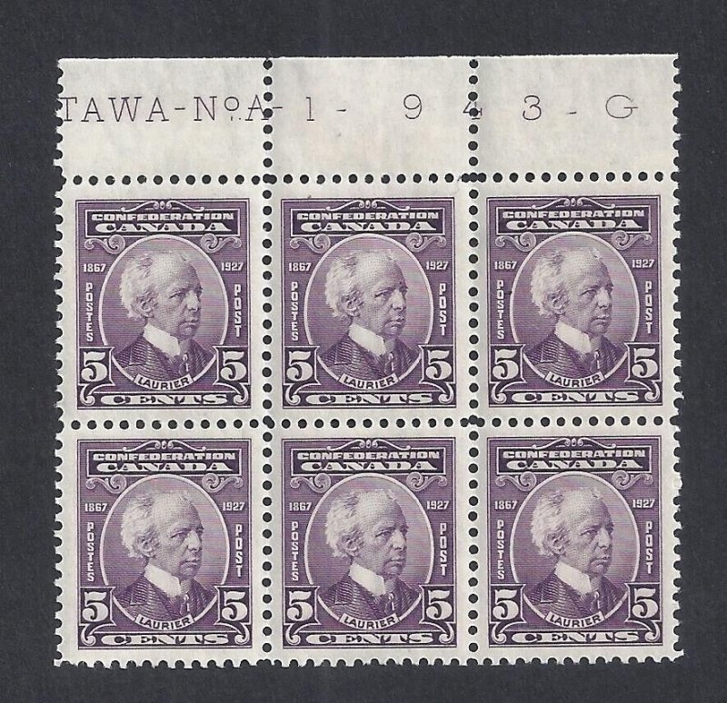 CANADA # 144 VF MINT (GD) PLATE BLOCK A-1 OF 6 BS16424