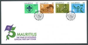 Mauritius SC#540-543 75th Anniversary of the Scouting (1982) FDC