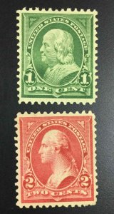 MOMEN: US STAMPS #279,279B MINT OG NH XF LOT #74732*