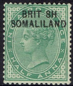 BRITISH SOMALILAND 1903 QV ½A ERROR BRIT SH 