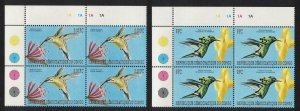 DR Congo Hummingbirds 2v Corner Blocks of 4 2000 MNH MI#1487-1488