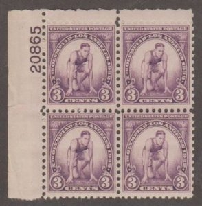 U.S. Scott #718 Olympic Runner Stamps - Mint Plate Block